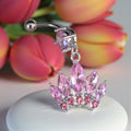 'The Crowned Queen' silver belly ring
